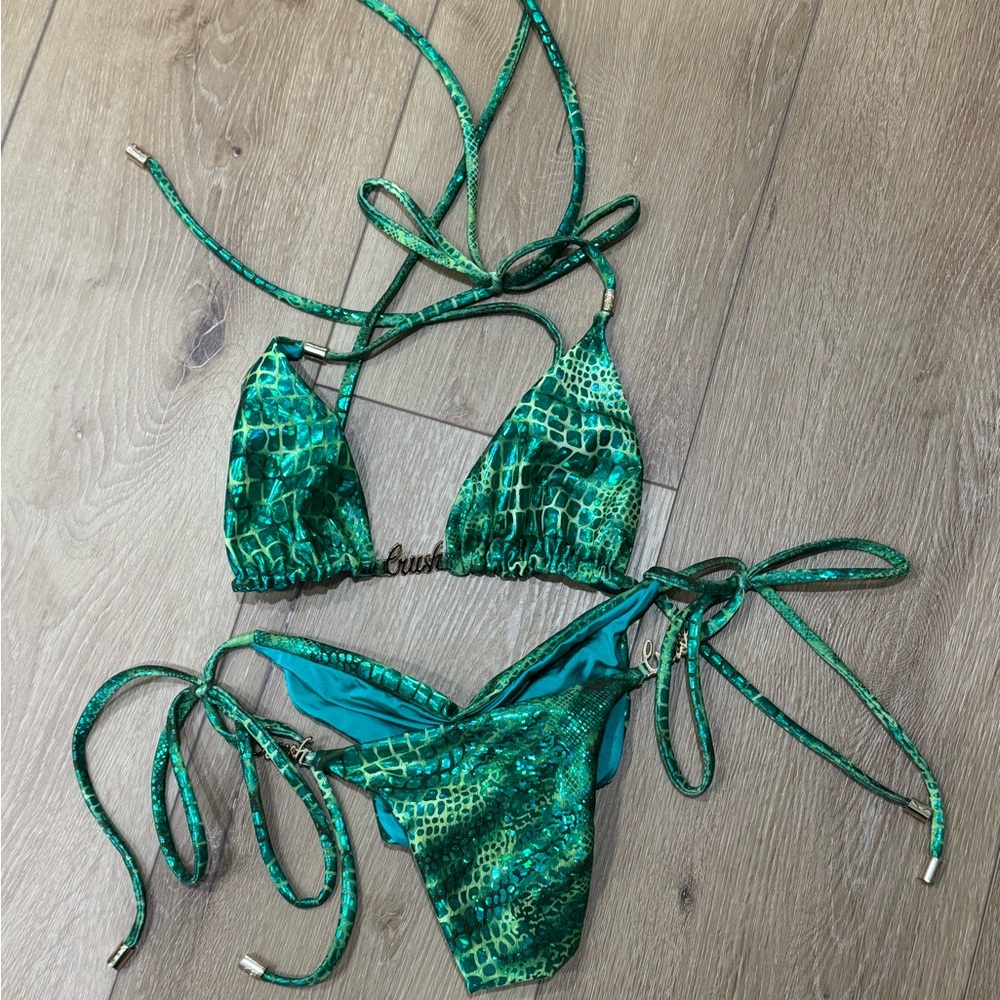 Emerald Snake Print Bikini Set